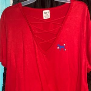 Victoria Secret Pink. Red, White, and Blue shirt